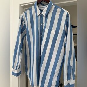 Rails Blue and White Striped Button-Down Shirt